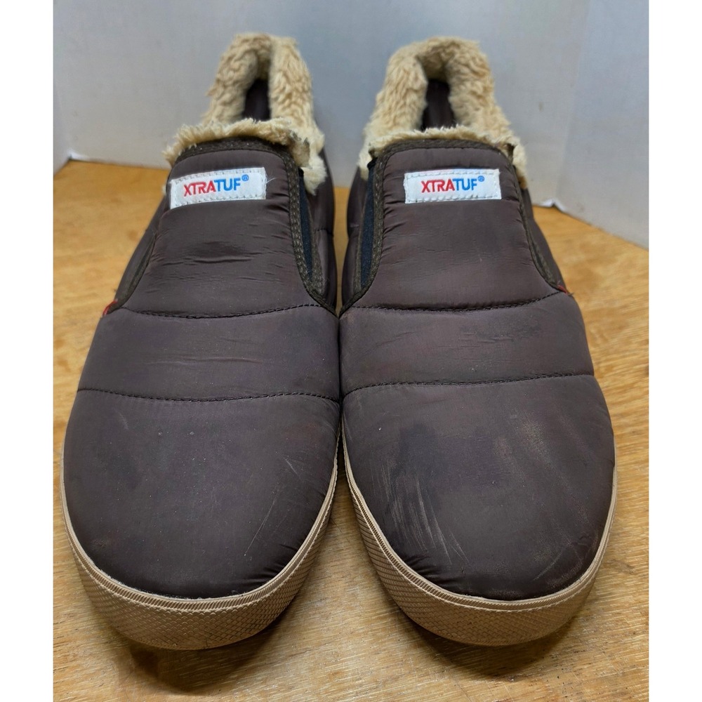 XTRATUF Mens Homer II Brown Quilted Faux Shearling Slip On Shoes Size 12 P257273